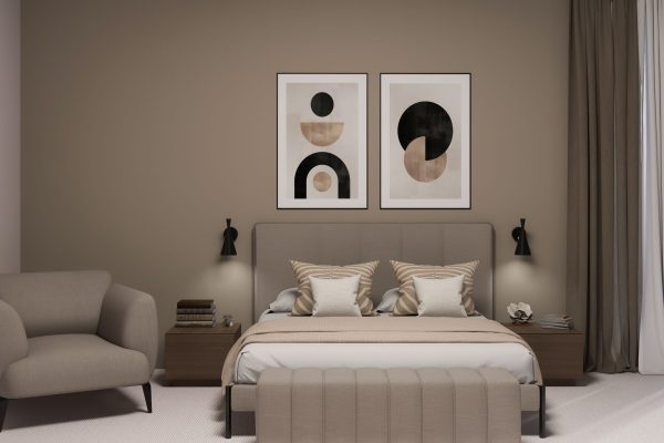 beige makuuhuone